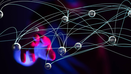 Global network concept. 3D rendering