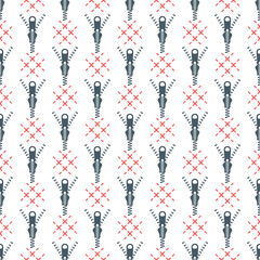 Seamless pattern with zipper. Sewing, needlework.