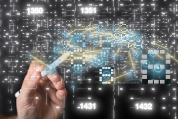 Abstract technology geometric and data