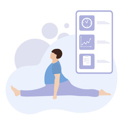 People sport smartphone yoga app Healthy lifestyle