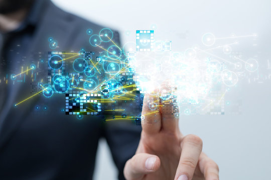 Innovation futuristic digital data binary code background technology