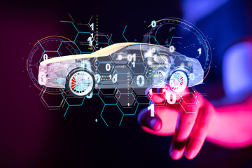 digital car technology smart in virtuel room