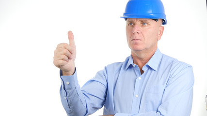 Confident Engineer Thumbs Up Making a Good Job Hand Gestures