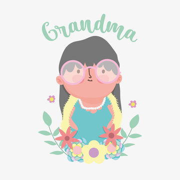 happy grandparents day cartoon design