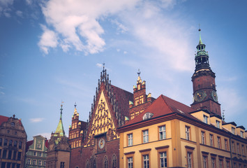 Fototapeta na wymiar Wroclaw. Town hall in the old market square