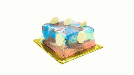 space rainbow color of birthday cake