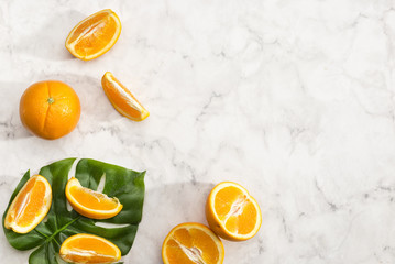 Arrangement of orange fruit slices