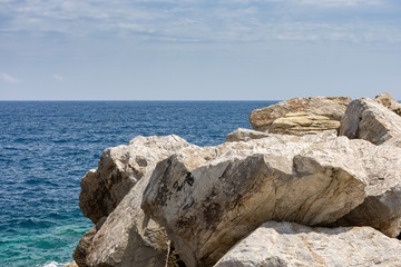 Fototapeta na wymiar Splendid panoramic view of the blue and crystalline sea of the island of Elba in Italy