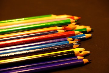 Fototapeta premium Wooden colored pencils.