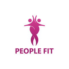 People Fit Logo Template Design Vector, Emblem, Design Concept, Creative Symbol, Icon