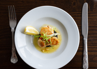 fine dining haggis scallops