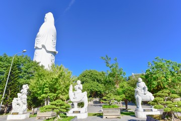 Buddhist Statues and Massive Guan Yin Statue at Linh Ung Pagoda