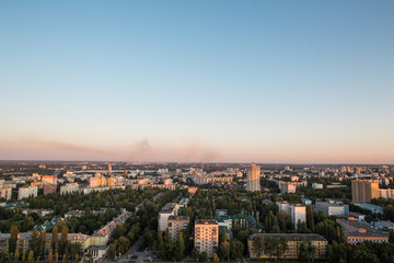 Fototapeta na wymiar Russia, Aerial view of the city Lipetsk. Panorama from the highest point of the city