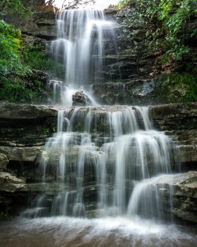 Majestic Waterfall on Barton Creek Greenbelt in Austin TX © daniel