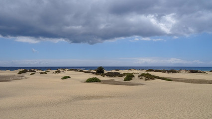 Fototapeta na wymiar Maspalomas and Playa del Ingles is a beautiful resort on the South of Gran-Canaria island, Spain
