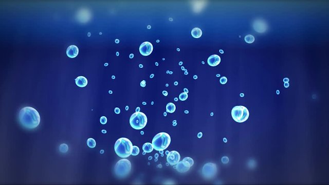 CGアニメーション 水中で上昇する気泡