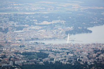 Obraz premium Geneva Skyline at dawn