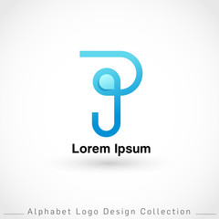 Letter P Logo Design Template isolated on white background : Vector Illustration