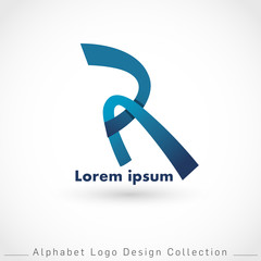 Letter R Logo Design Template isolated on white background : Vector Illustration