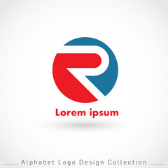 Letter R Logo Design Template isolated on white background : Vector Illustration