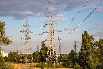 High-voltage power line, steel engineering structure