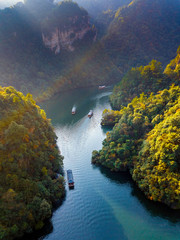 Arial view of Boating Lake, zhangjiajie nation park china, it a beautiful place for visit