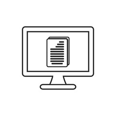 Digital document line icon. Editable vector EPS.