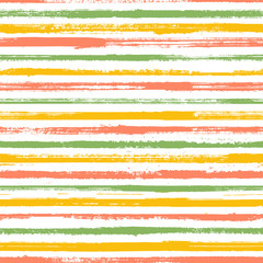 Hand drawn paint stripes fabric print seamless vector.