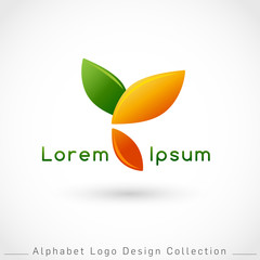 Letter Y Logo Design Template isolated on white background : Vector Illustration