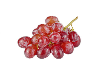 red grapes isolated on white background