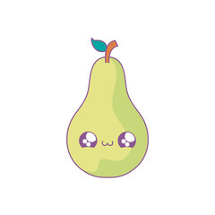 cute fresh pear fruit kawaii style