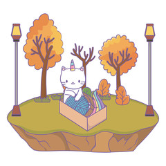 Unicorn cat cartoon vector design