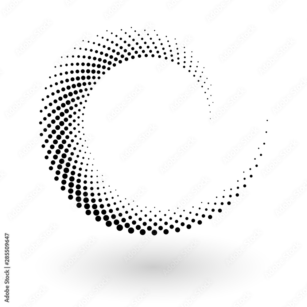Poster abstract dotted vector background. halftone effect. spiral dotted background or icon