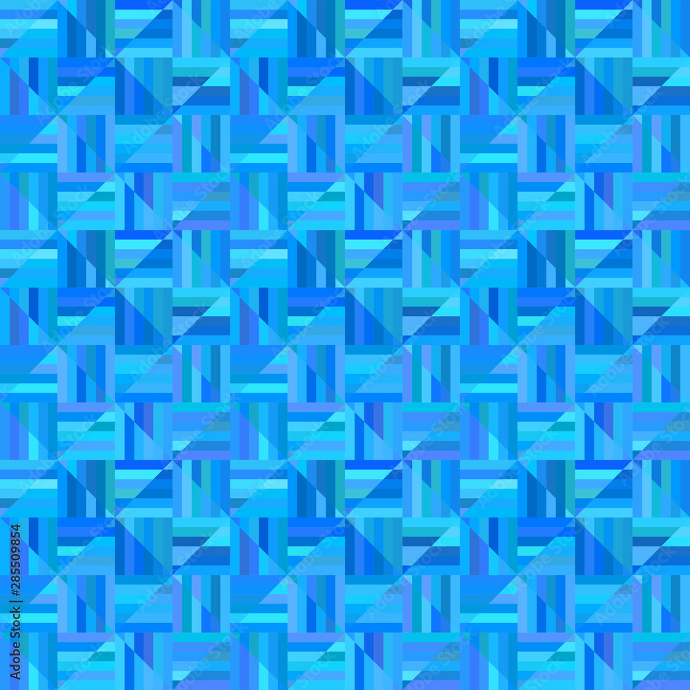 Poster blue geometrical abstract striped triangle pattern - vector tile mosaic background graphic design