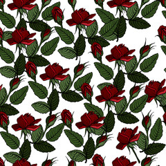 Rose floral wedding invitation vector card template. Roses bouquet. Romantic invitation. Vector illustration.