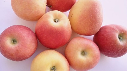 peaches on white background