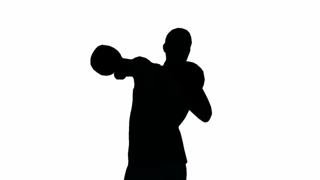Boxer silhouette on white background.mov