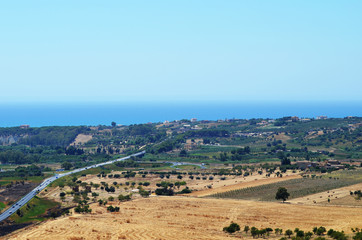 Panoramic photo of Sicily,Agrigento. Top view town