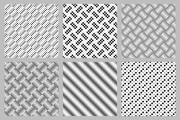 Seamless geometrical abstract square pattern background set - vector graphic from rounded squares