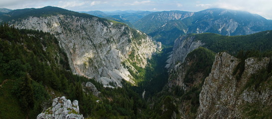 View of Höllental from a viewpoint on Rax in Lower Austria, Europe