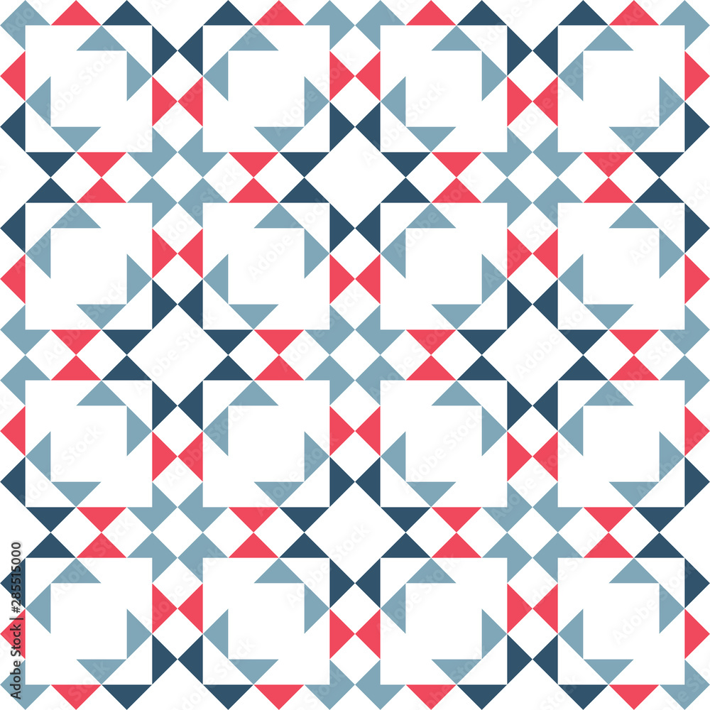 Poster abstract triangles seamless pattern. simple geometric shapes in ethnic style.