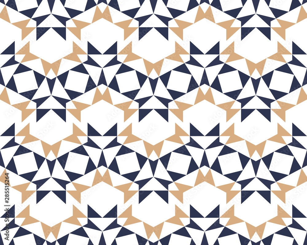 Poster abstract triangles seamless pattern. simple geometric shapes in ethnic style.