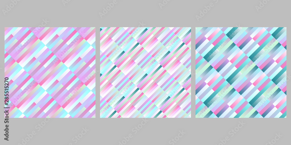 Aufkleber geometrical stripe pattern background design set - abstract vector illustrations from diagonal recta