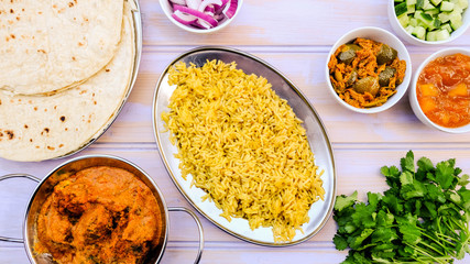 Indian Style Kofta Curry With Pilau Rice