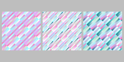 Geometrical stripe pattern background design set - abstract vector illustrations from diagonal rectangles