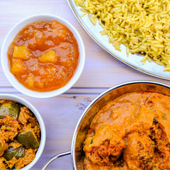 Indian Style Kofta Curry With Pilau Rice