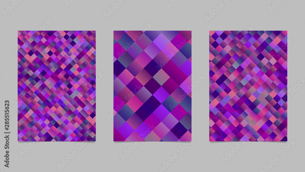 Poster gradient trendy square page background template set - abstract vector stationery graphic designs