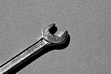 Wrench 12 on the grey texture - closeup