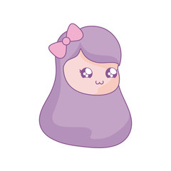 head of cute little girl kawaii style