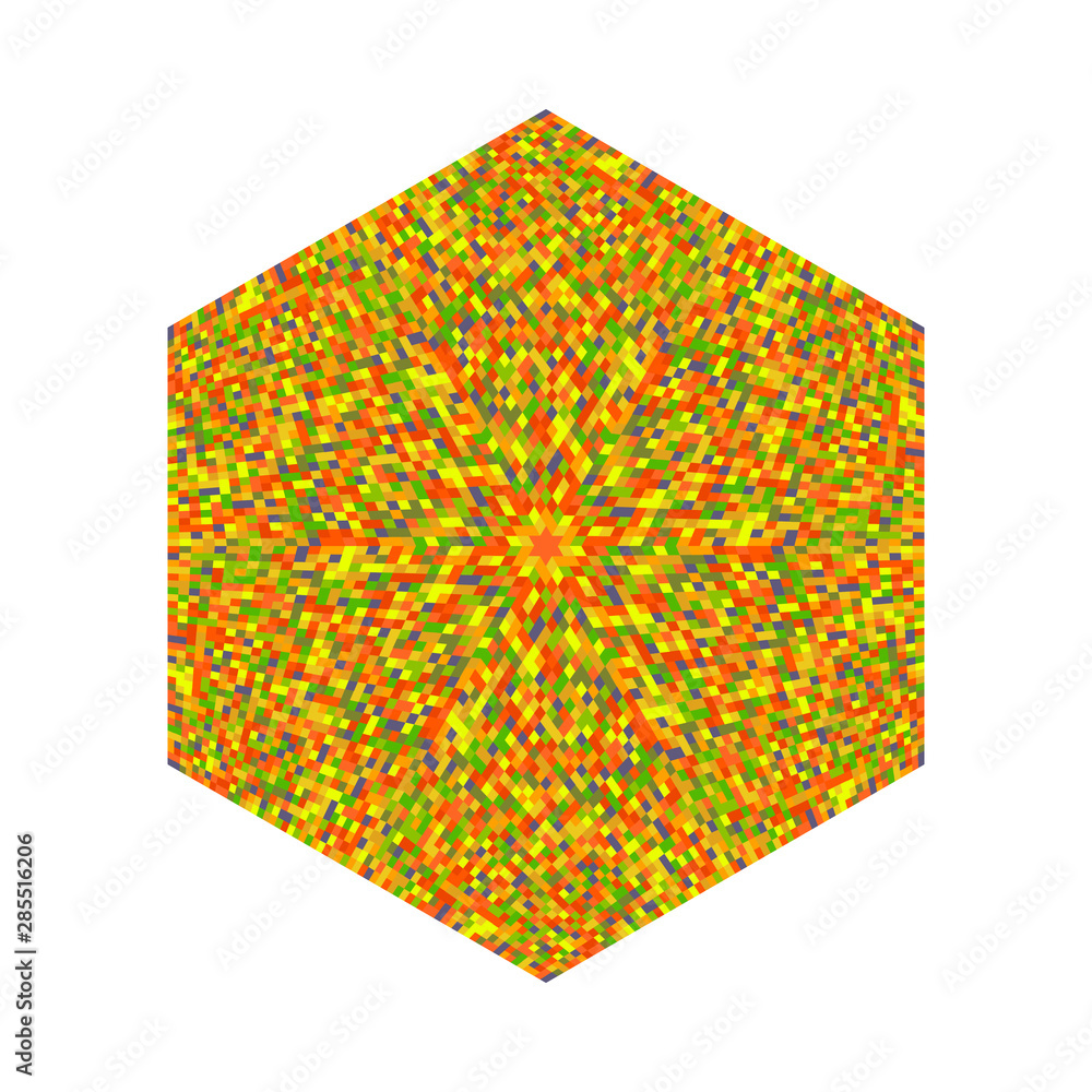 Poster abstract colorful isolated tiled mosaic ornament hexagon polygon - hexagonal vector design element f